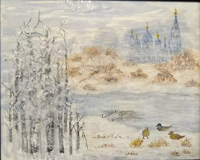 Русский пейзаж с церковью